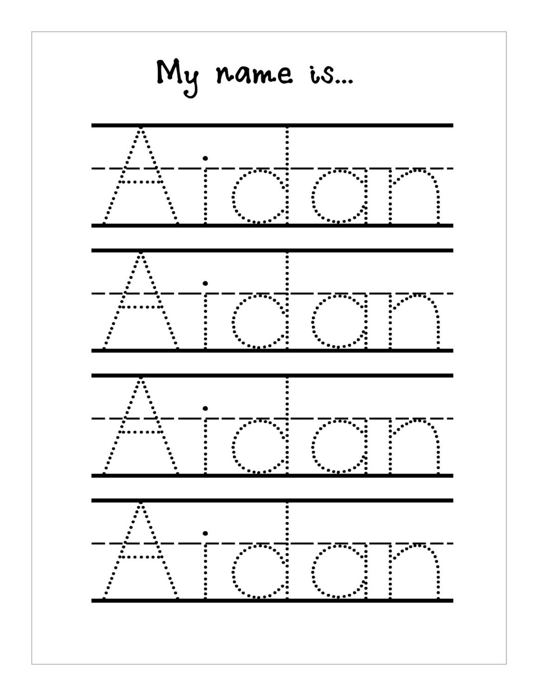 free name tracing sheets