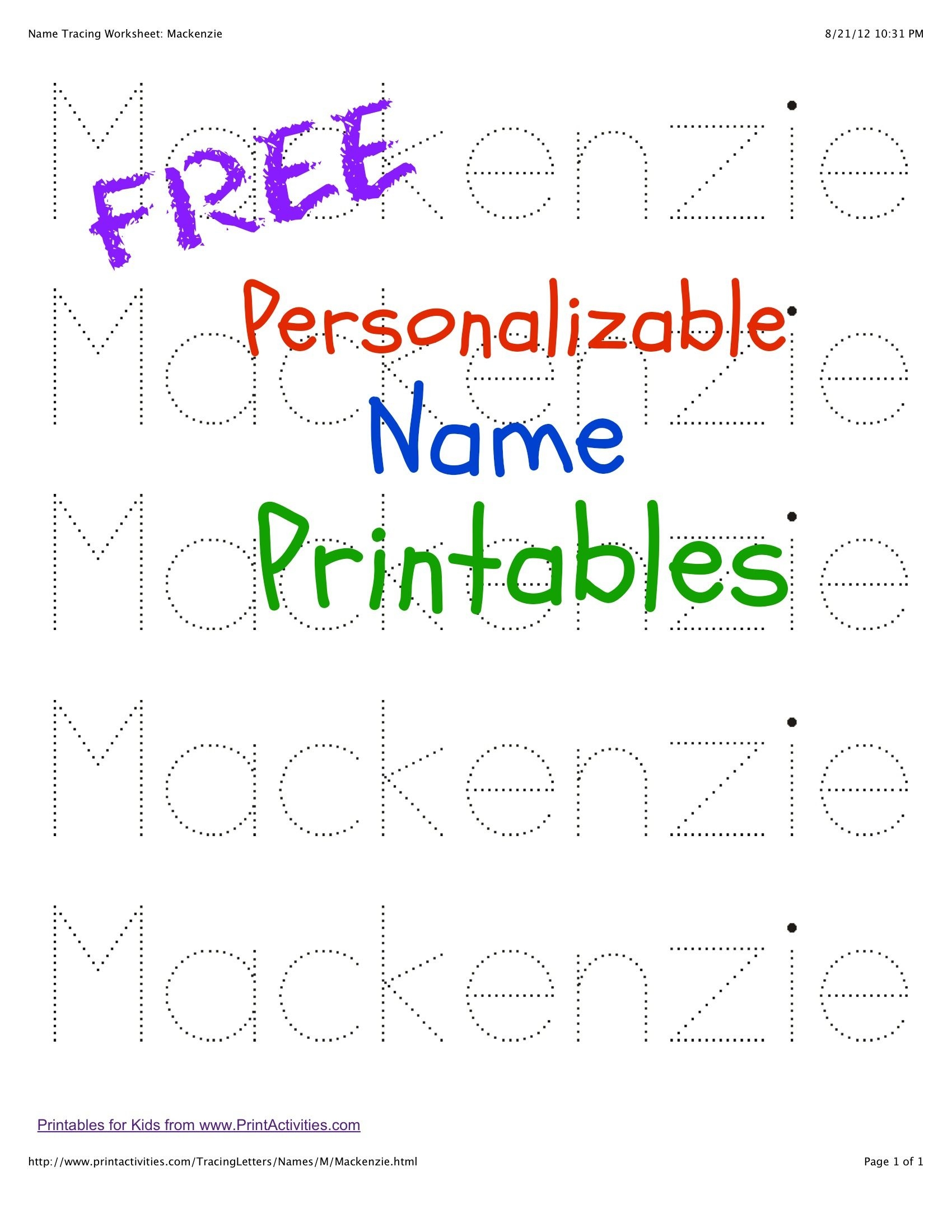 Name Tracing Practice For Kids Personalized Name Tracing Worksheets Handwriting Practice For Kids Name Tracing Worksheets Pdf