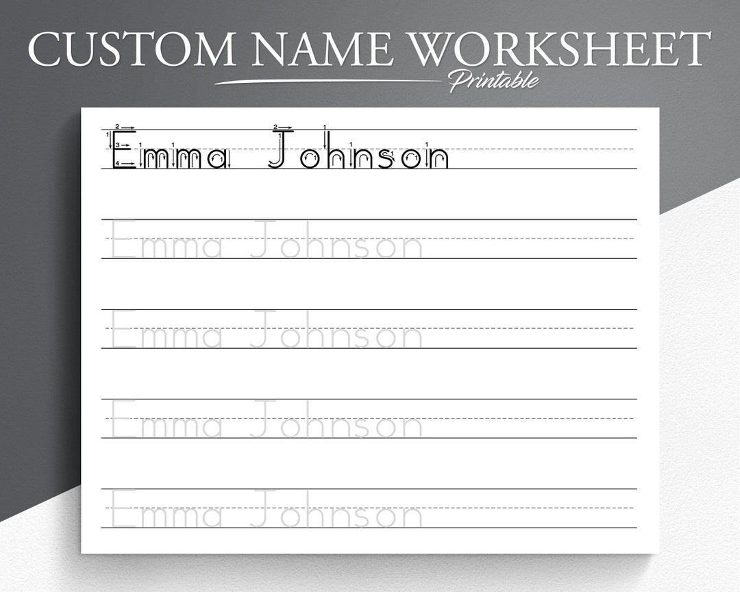 Name Tracing Sheet Name Writing Name Worksheet Learn To Write Name Handwriting Practice First And Last Name Etsy