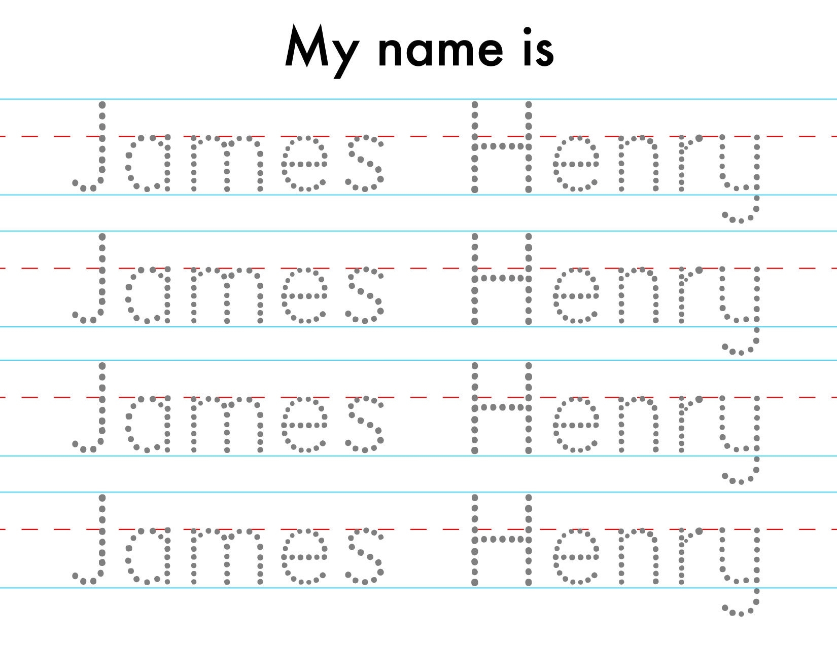 name sheets for preschool