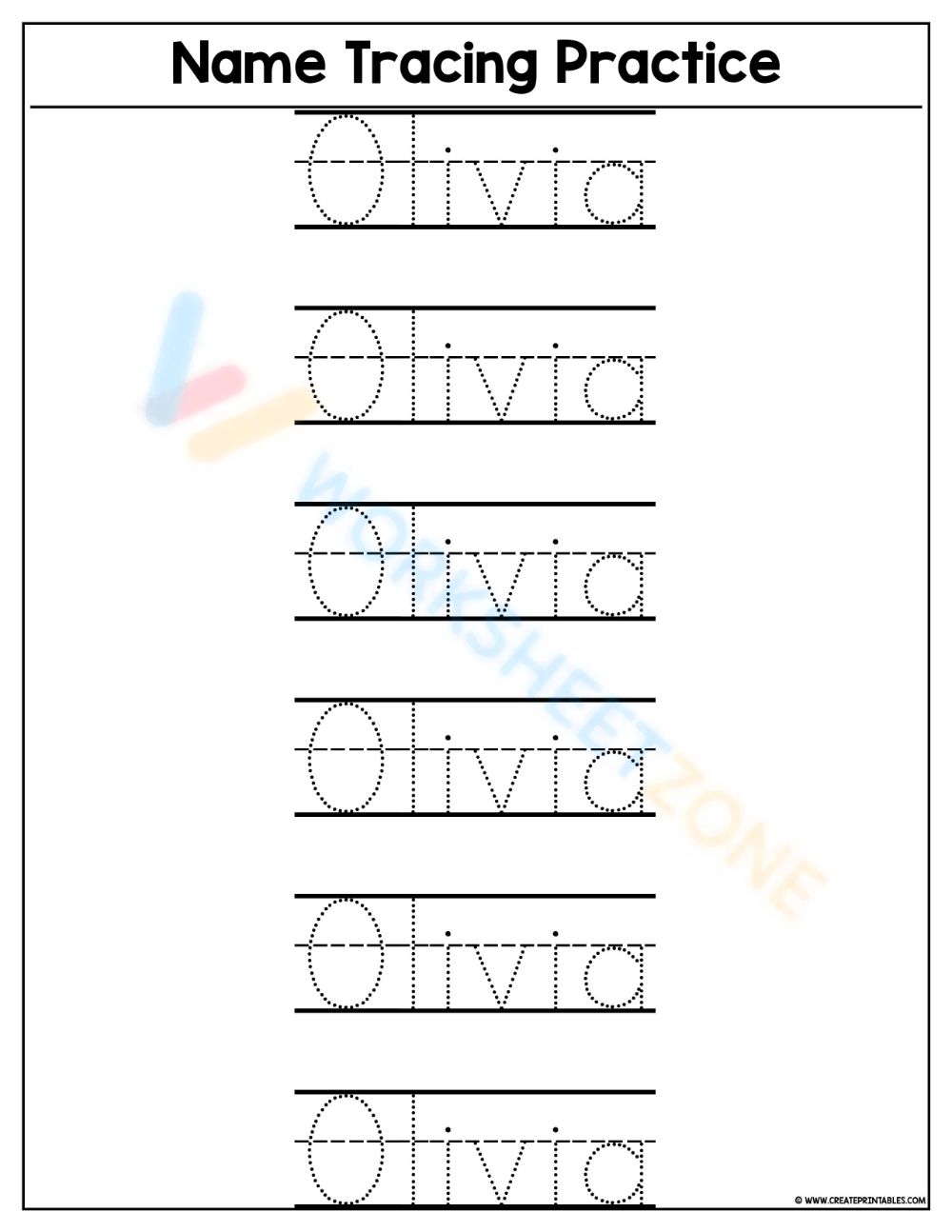 Name Tracing Worksheets Printable