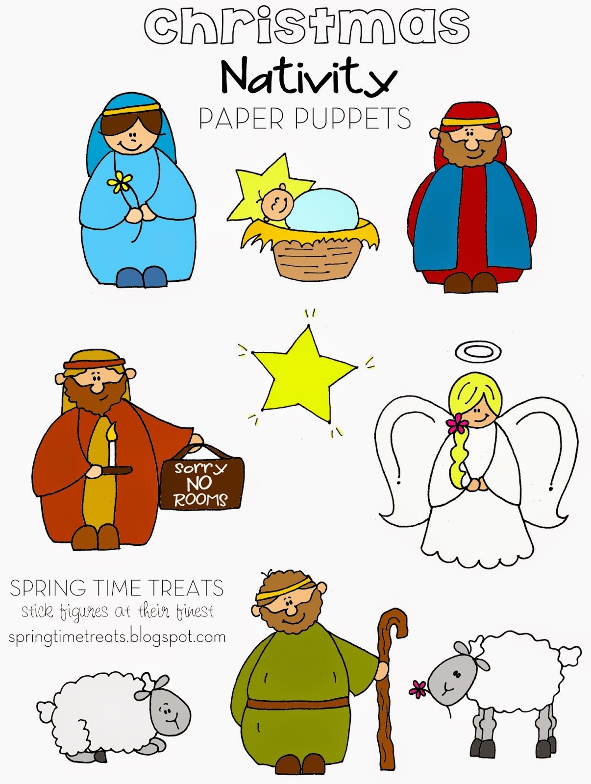 Nativity Paper Puppets FREE Printables Spring Time Doodles Nativity Paper Puppets FREE Printables Spring Time Doodles