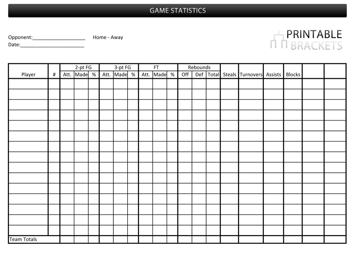 NBA Score Sheet Printable NBA Score Sheet NBA Score Sheet Printable NBA Score Sheet