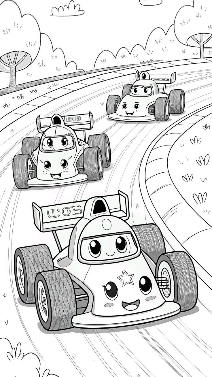 race cars coloring pages