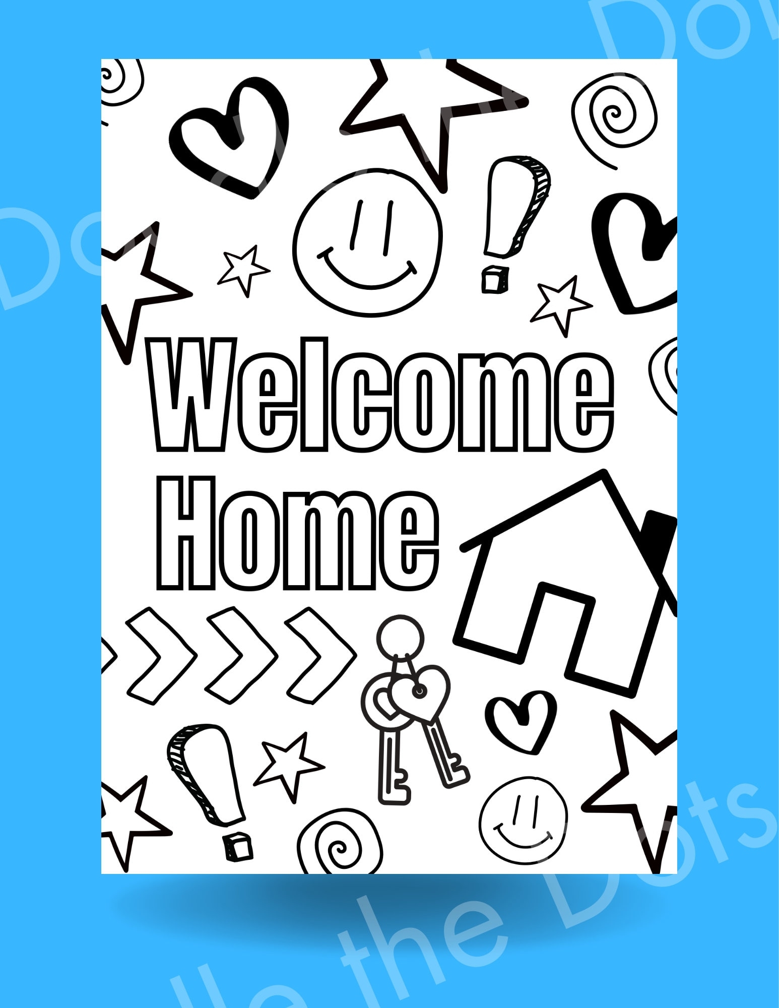 New Home Coloring Sheet adult And Child Welcome Home open House Coloring Etsy