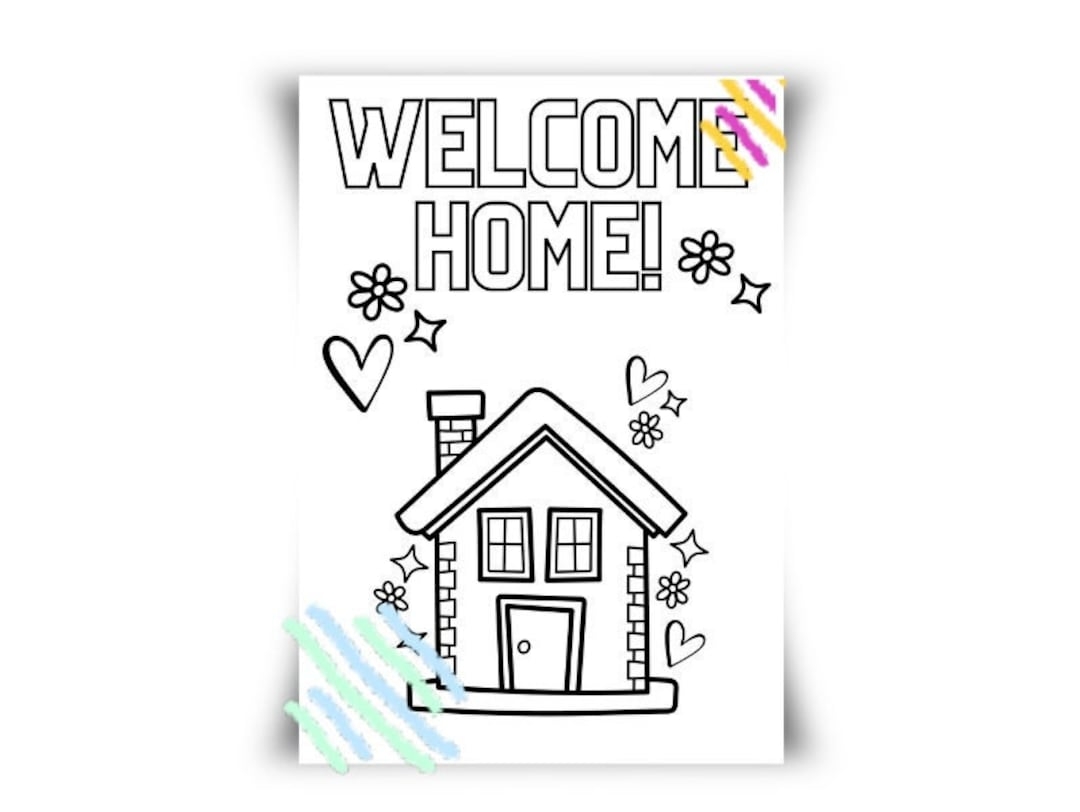 New Home Coloring Sheet adult And Child Welcome Home open House Coloring Etsy