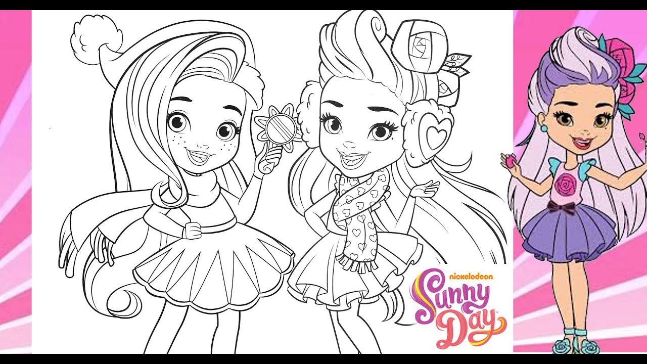 Nick Jr SUNNY DAY Coloring Page Color CHRISTMAS Blair Sunny Day Nickelodeon Coloring Pages Markers YouTube