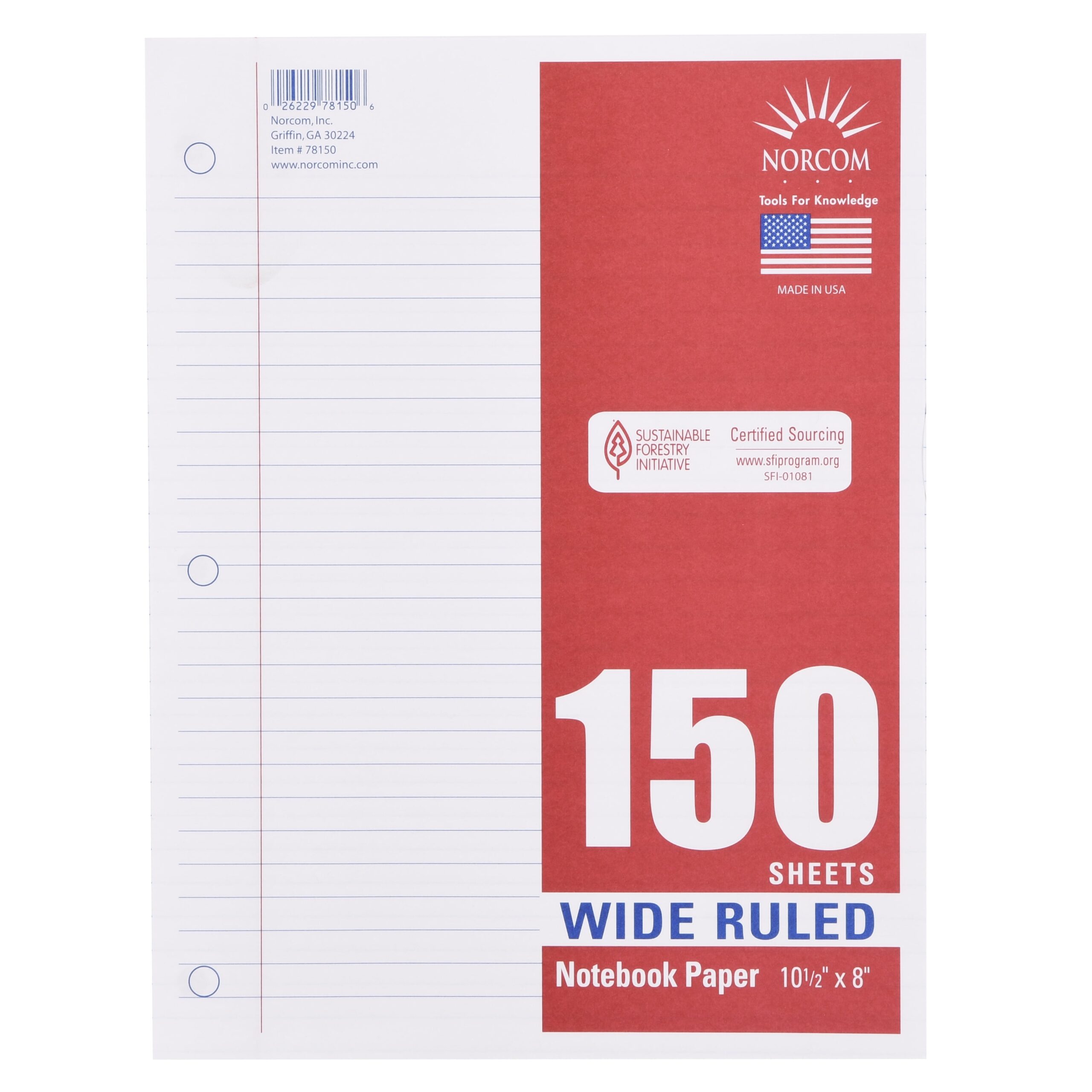 Norcom Wide Ruled Filler Paper 150 Pages 8 X 10 5 3 Hole Punched Notebook School Supplies Package Walmart Norcom Wide Ruled Filler Paper 150 Pages 8 X 10 5 3 Hole Punched Notebook School Supplies Package Walmart