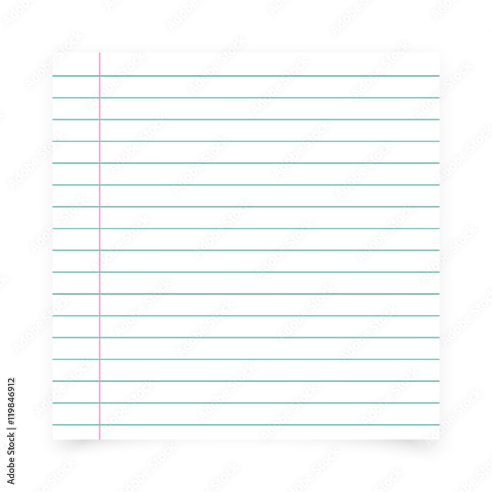 Notebook Paper Background Sheet Of Paper In Line Icon Stock Vector Adobe Stock