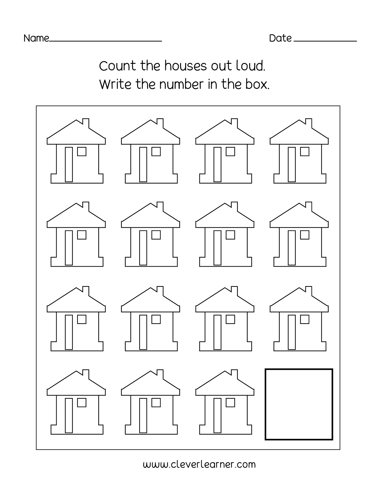 preschool number 15 worksheet