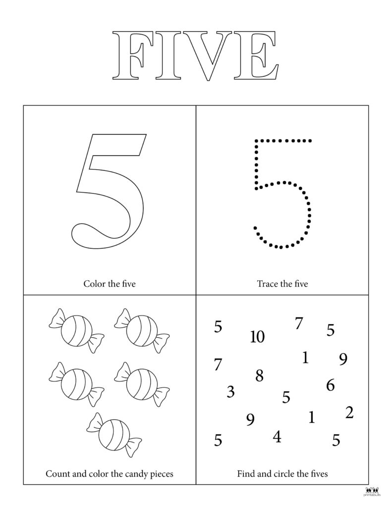 Number 5 Tracing Worksheets 15 FREE Pages Printabulls