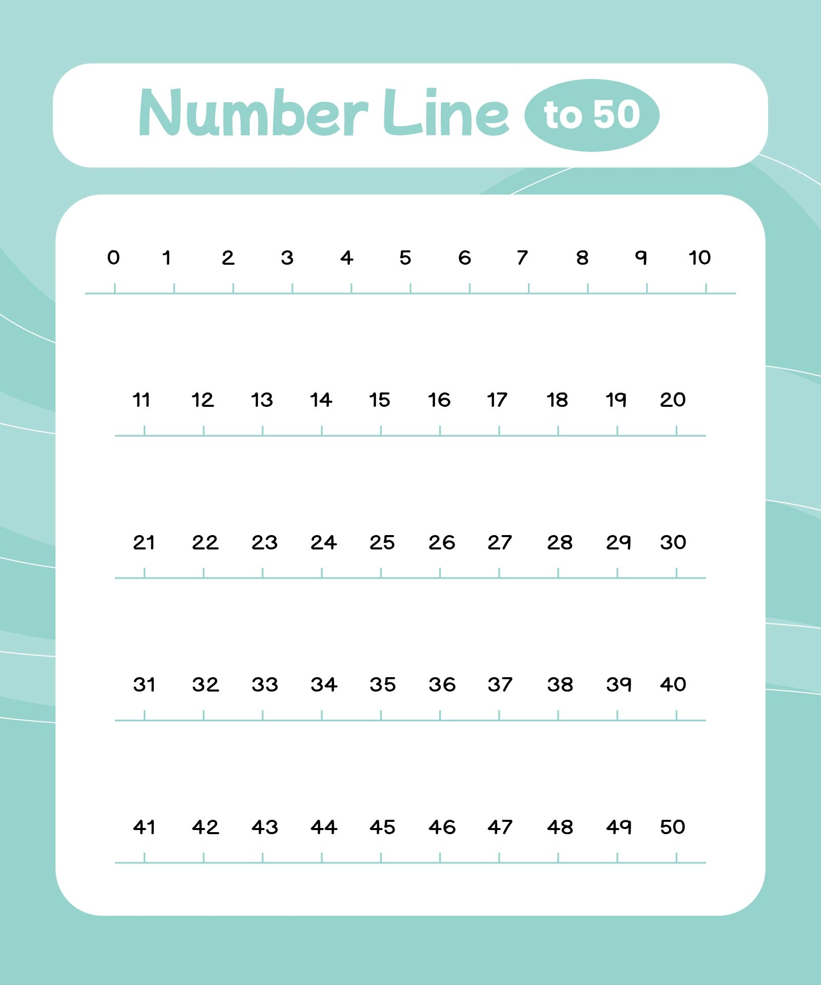 Number Line 0 50 10 Free PDF Printables Printablee Number Line 0 50 10 Free PDF Printables Printablee