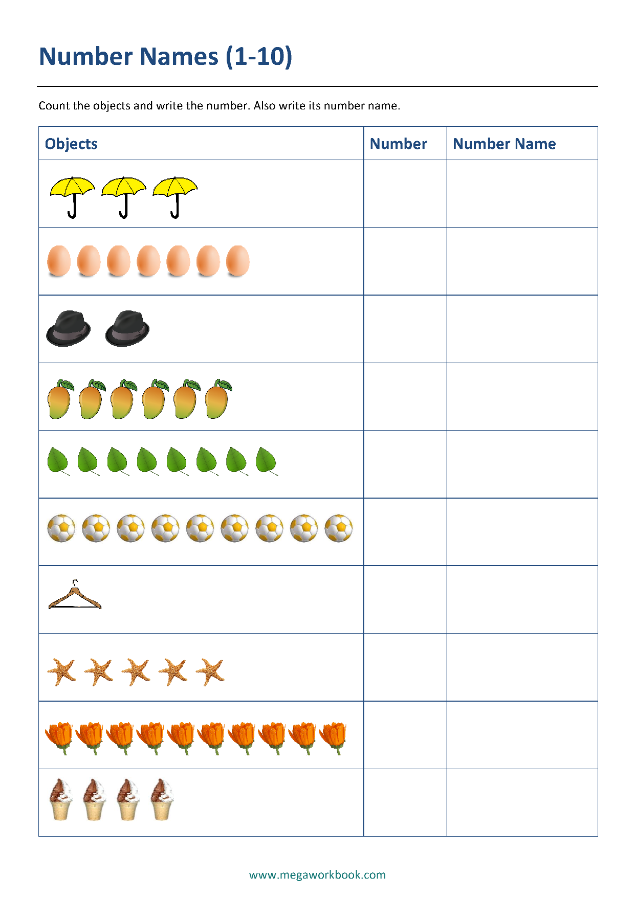 Number Names Worksheets Write Number In Words MegaWorkbook