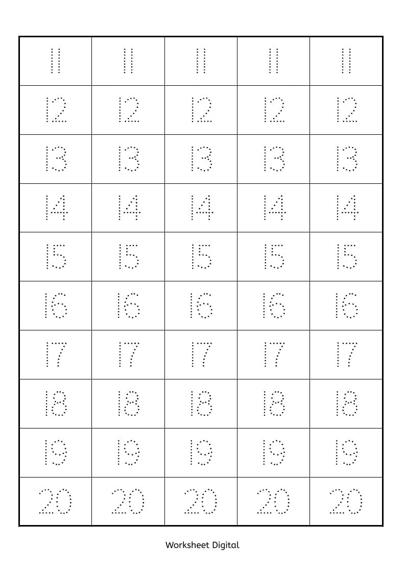 trace numbers 1-20 trace numbers 1-20