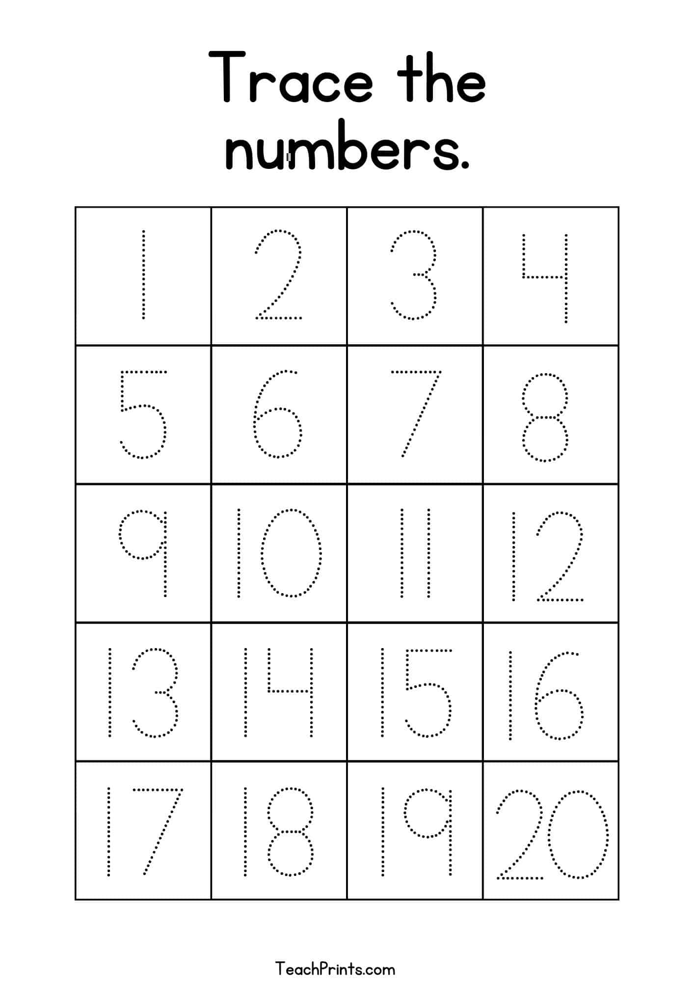 Number Tracing Worksheets Free Printables Teach Prints