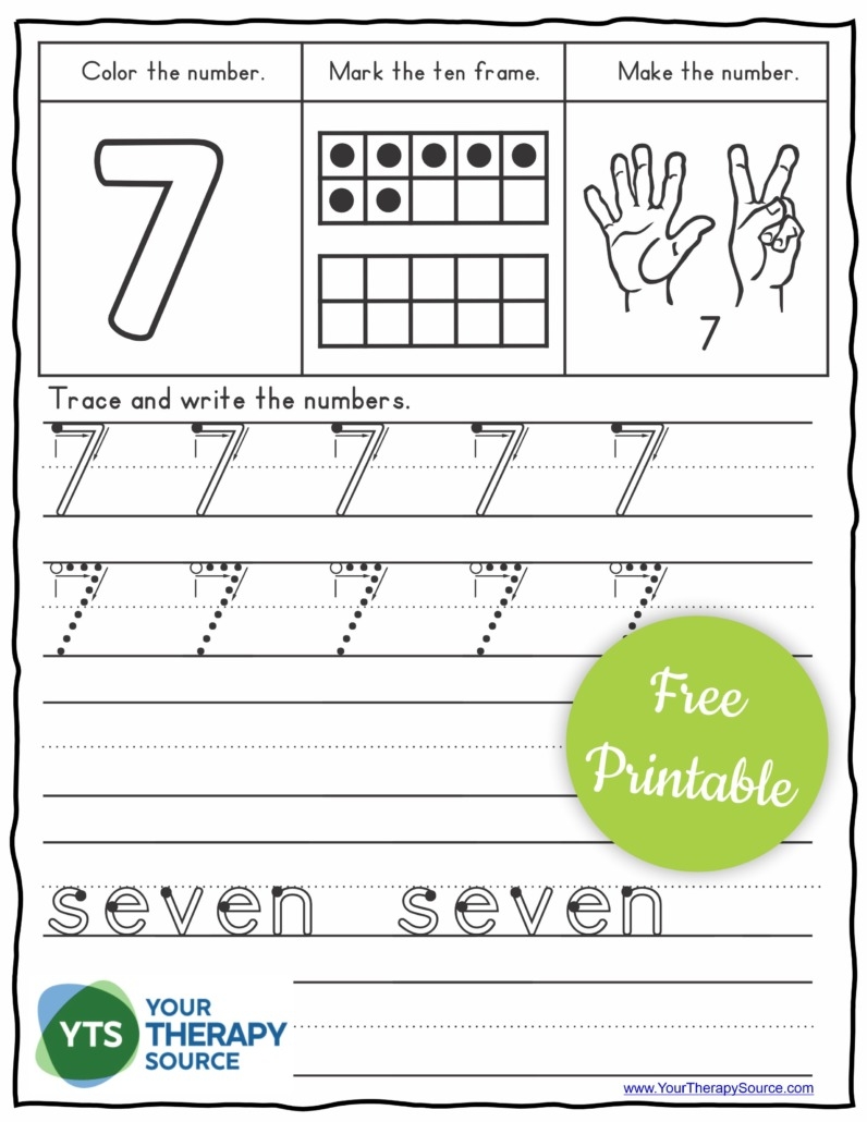 Number Tracing Worksheets PDF FREE Your Therapy Source