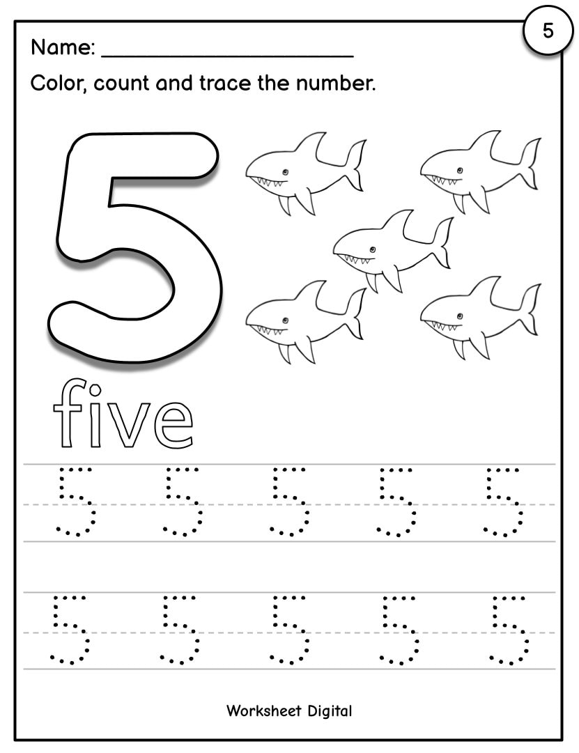 Numbers 1 10 Tracing Worksheets Preschool Handwriting Practice PDF Download Etsy