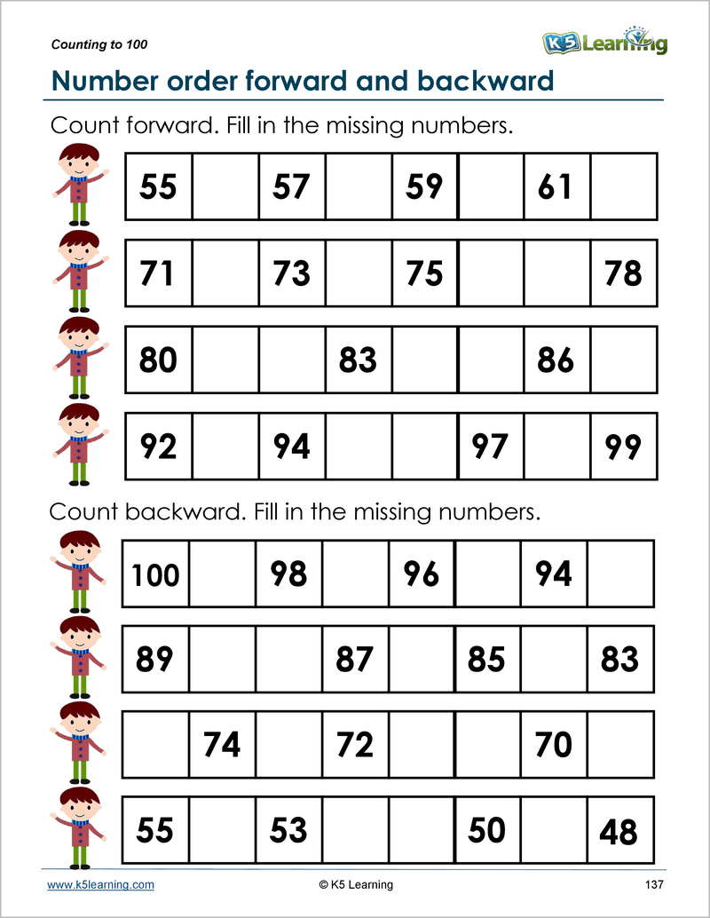 Numbers And Counting To 100 Workbook K5 Bookstore