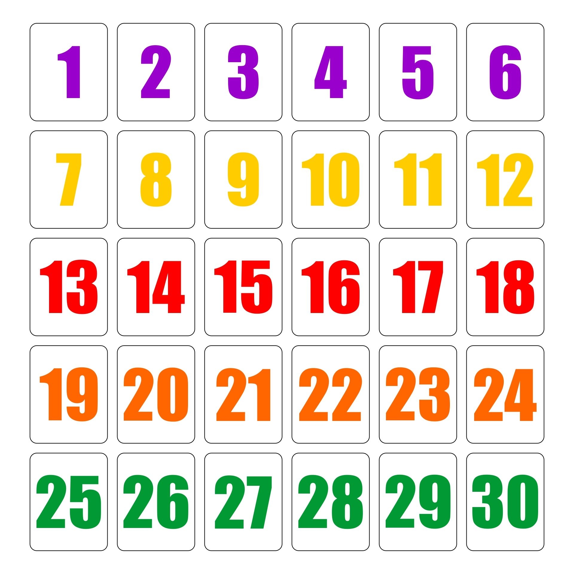 Numbers From 1 30 10 Free PDF Printables Printablee