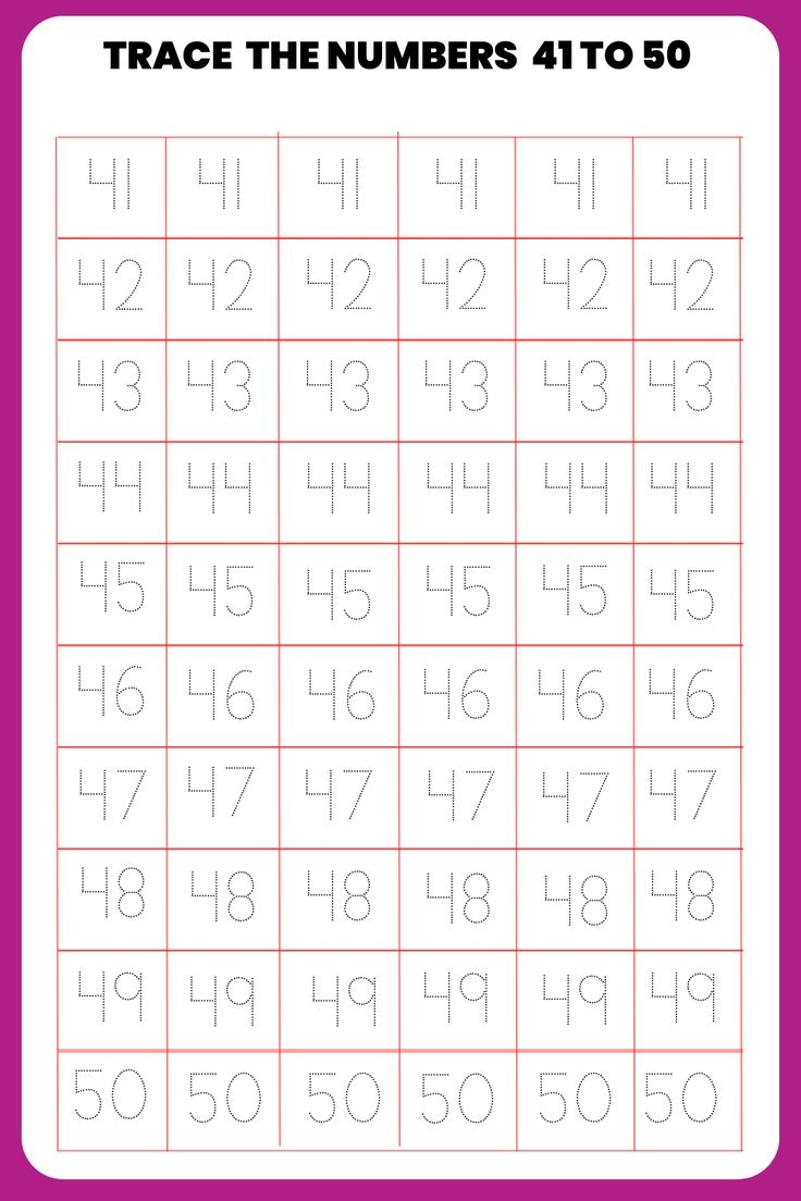 tracing numbers 1 to 50 tracing numbers 1 to 50