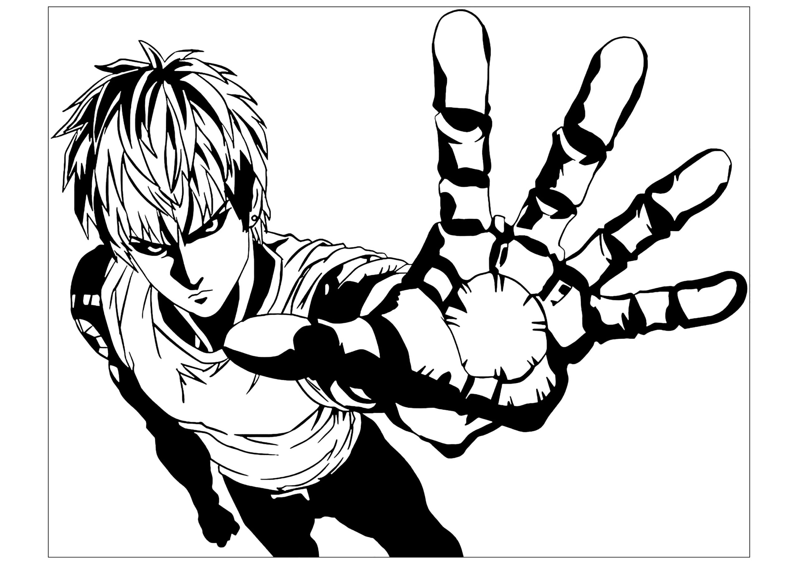 One Punch Man Coloriage Zum Ausdrucken F r Kinder Ausmalbilder Von One Punch Man Zum Ausmalen
