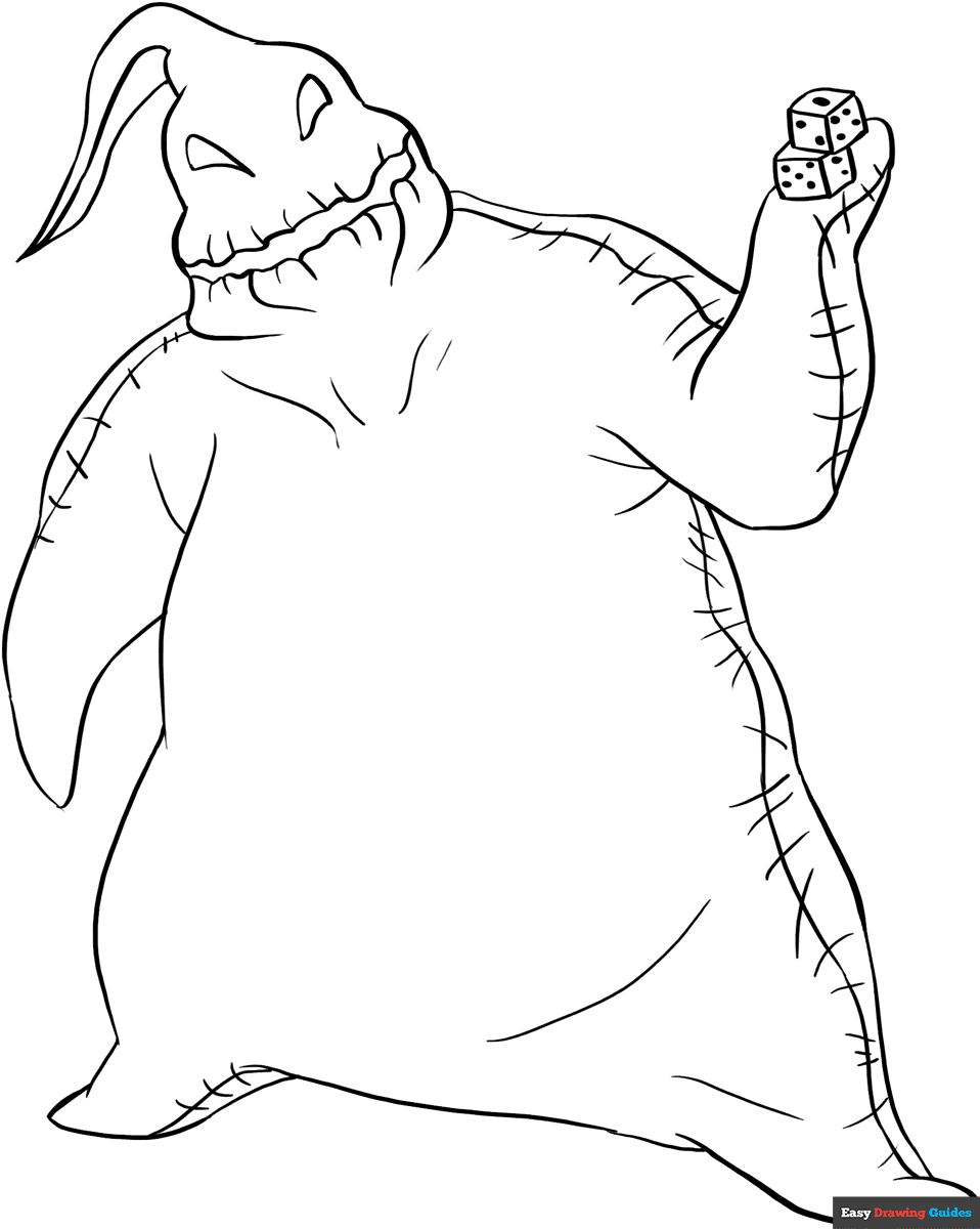 Oogie Boogie From The Nightmare Before Christmas Coloring Page Easy Drawing Guides