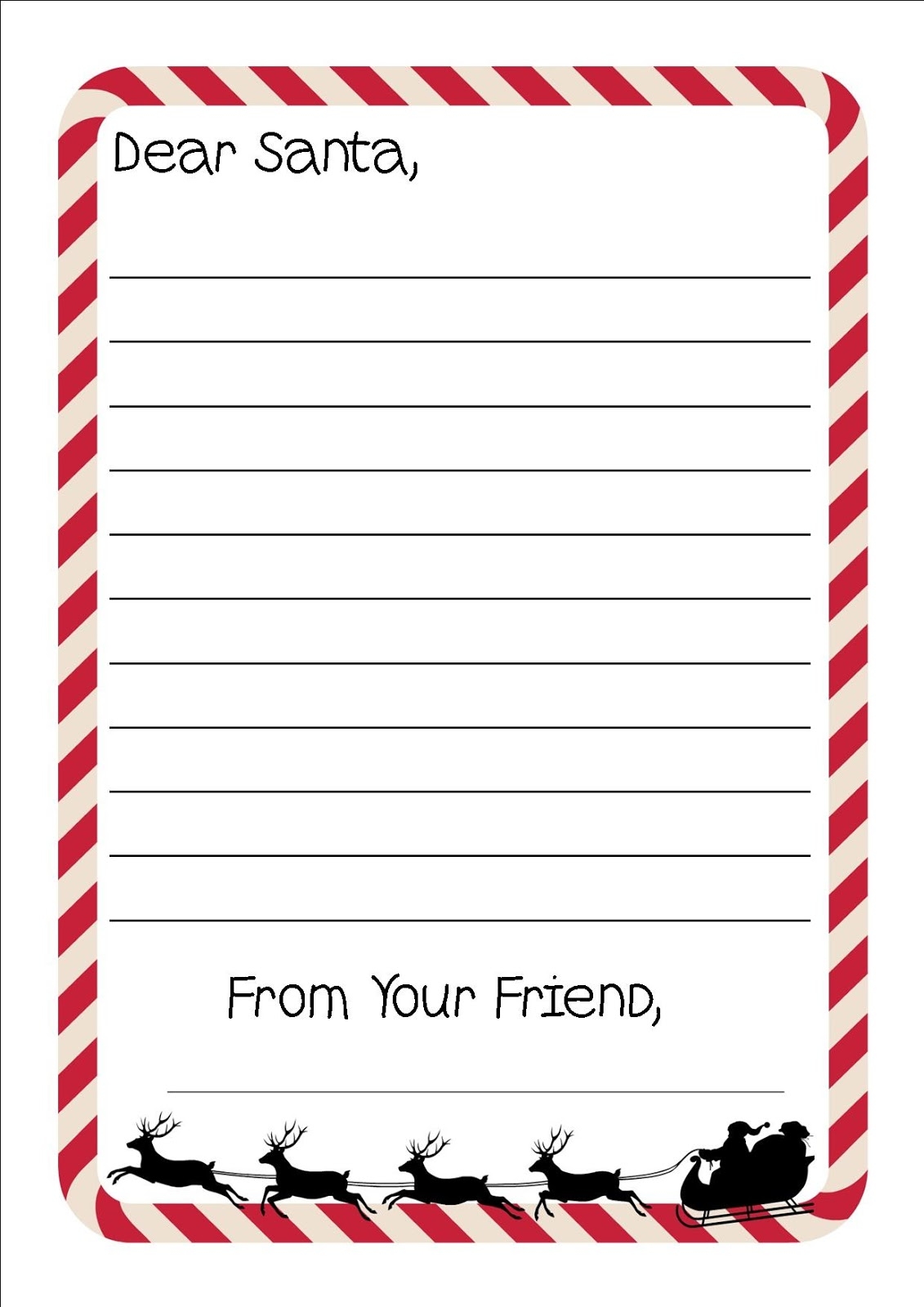 Our Worldwide Classroom Free Printable Letter To Santa Writing Paper