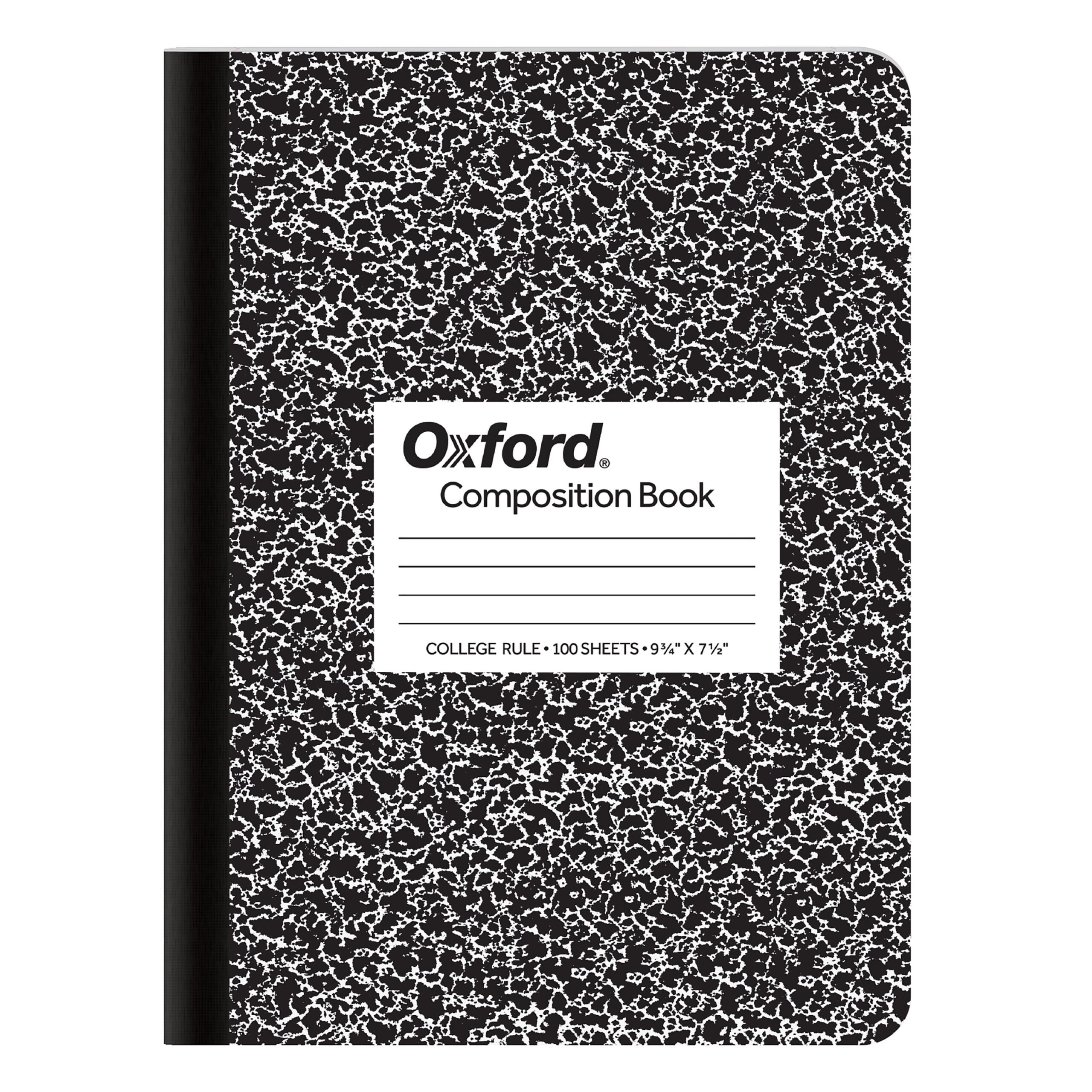 Oxford Composition Book College Rule 100 Pages 7 1 2 In X 9 3 4 In Black Marble 63796 Walmart Oxford Composition Book College Rule 100 Pages 7 1 2 In X 9 3 4 In Black Marble 63796 Walmart