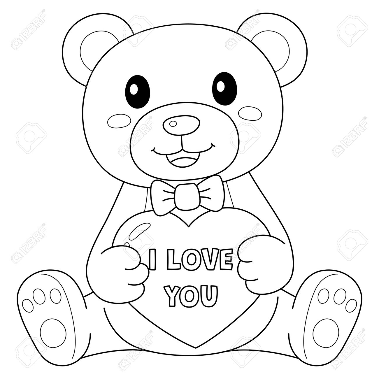 P gina Para Colorear De Osito De Peluche Del D a De San Valent n Aislado Ilustraciones Svg Vectoriales Clip Art Vectorizado Libre De Derechos Image 193508016