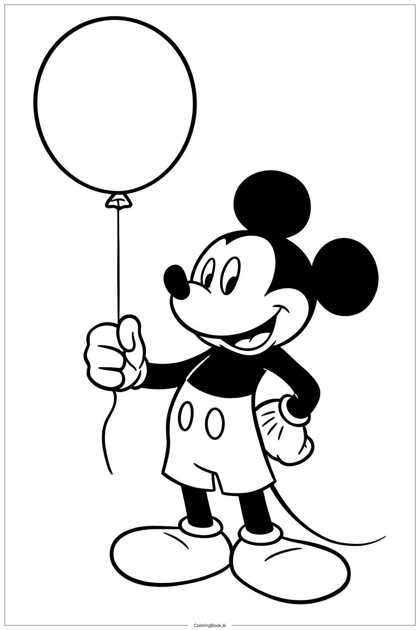 P gina Para Colorear Mickey Mouse Sosteniendo Un Globo Descarga Gratuita En PDF PNG 
