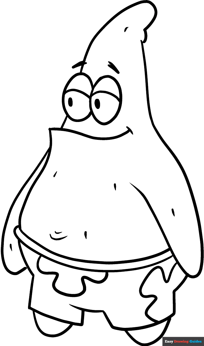 Patrick Star From Spongebob Squarepants Coloring Page Easy Drawing Guides