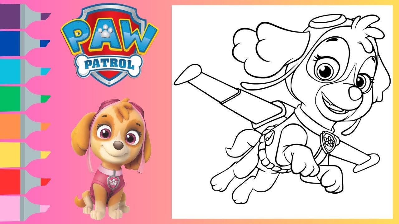 PAW PATROL Coloring Book Page Paw Patrol Skye Coloring Page Speed Coloring YouTube
