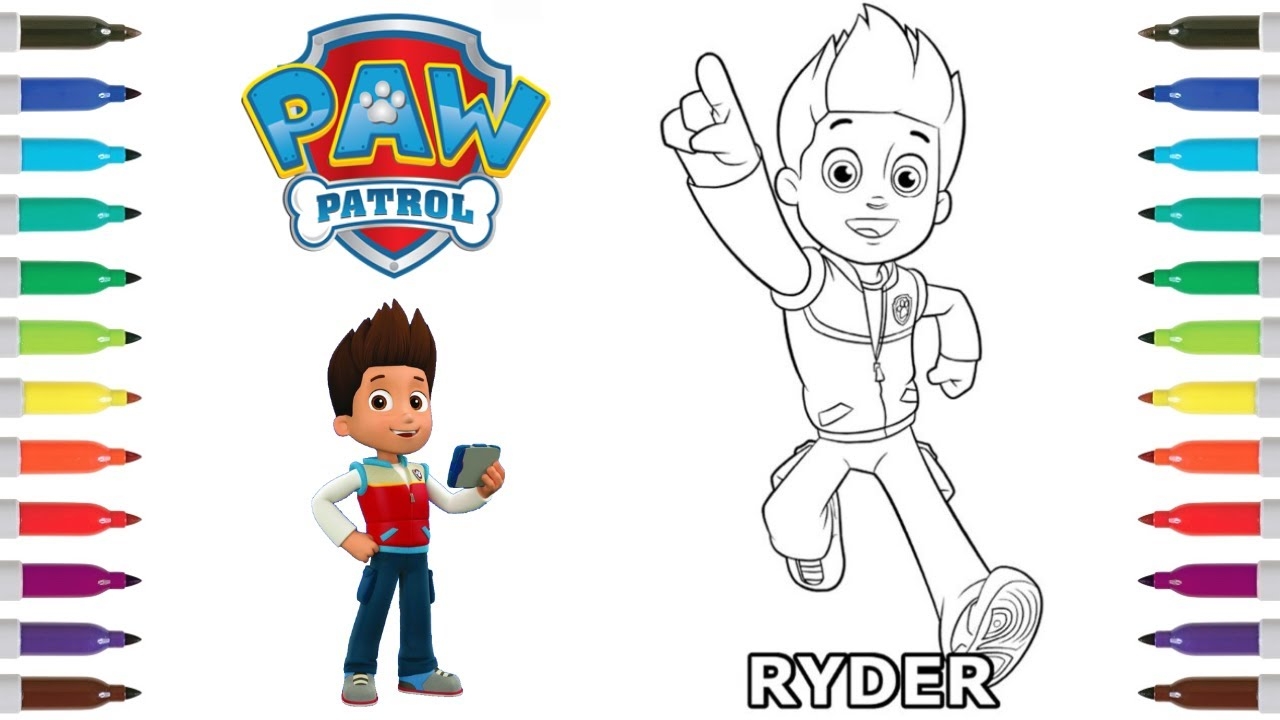 Paw Patrol Coloring Book Page Ryder Ryder Coloring Page YouTube