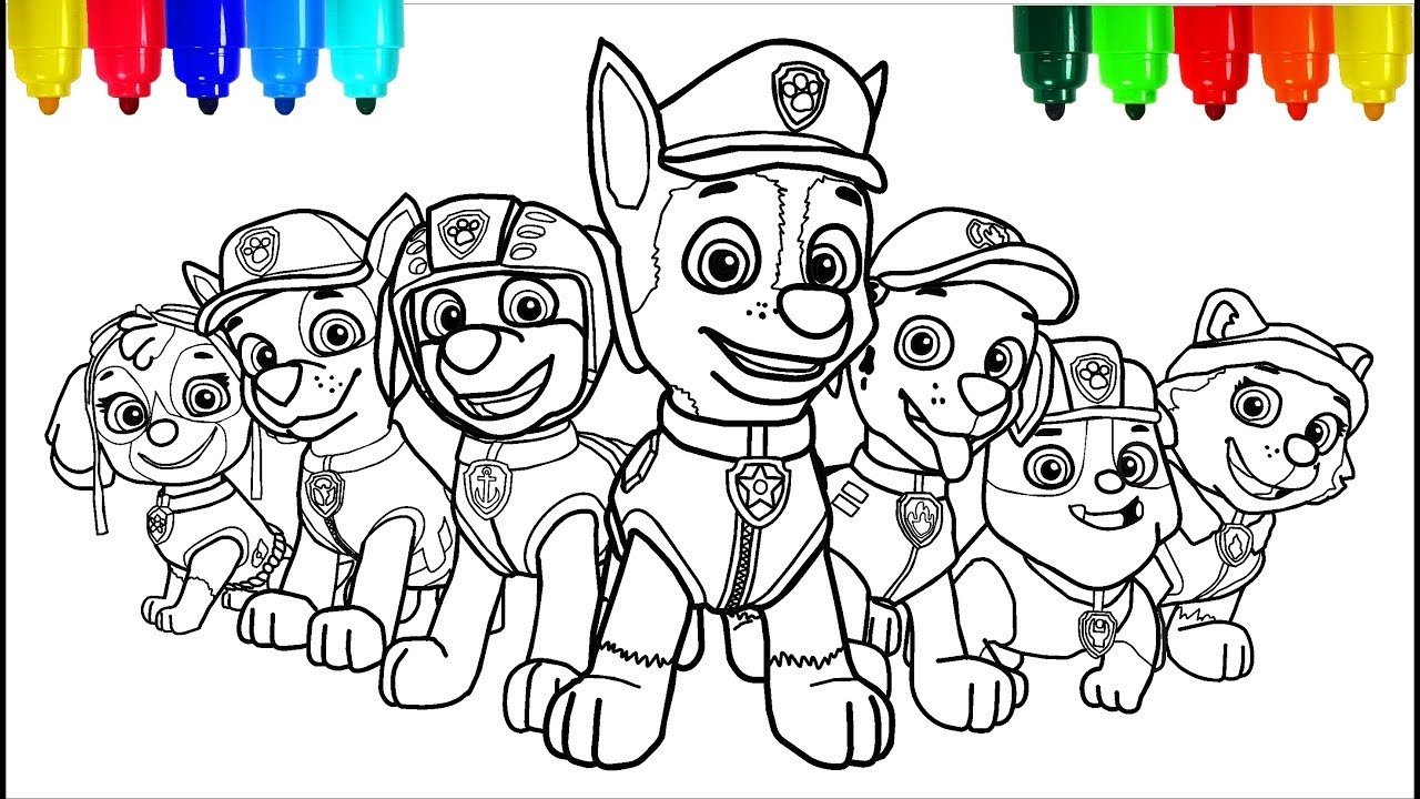 Paw Patrol Picture For Colouring Paw Patrol Coloring Pages Printable Rubble Paw Patrol