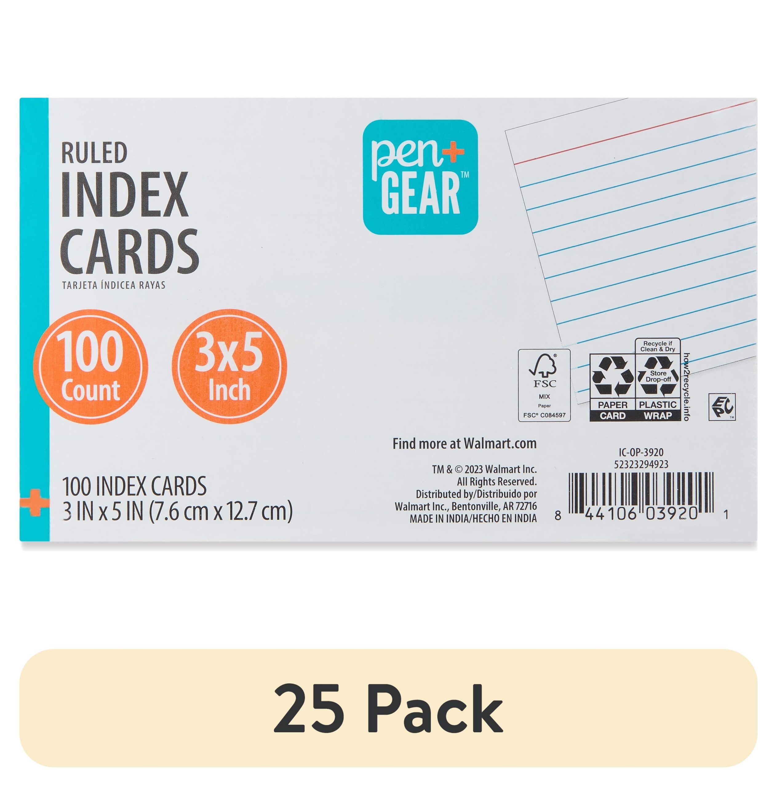 Pen Gear Ruled Index Cards 3 X 5 White 100 Count Walmart Pen Gear Ruled Index Cards 3 X 5 White 100 Count Walmart