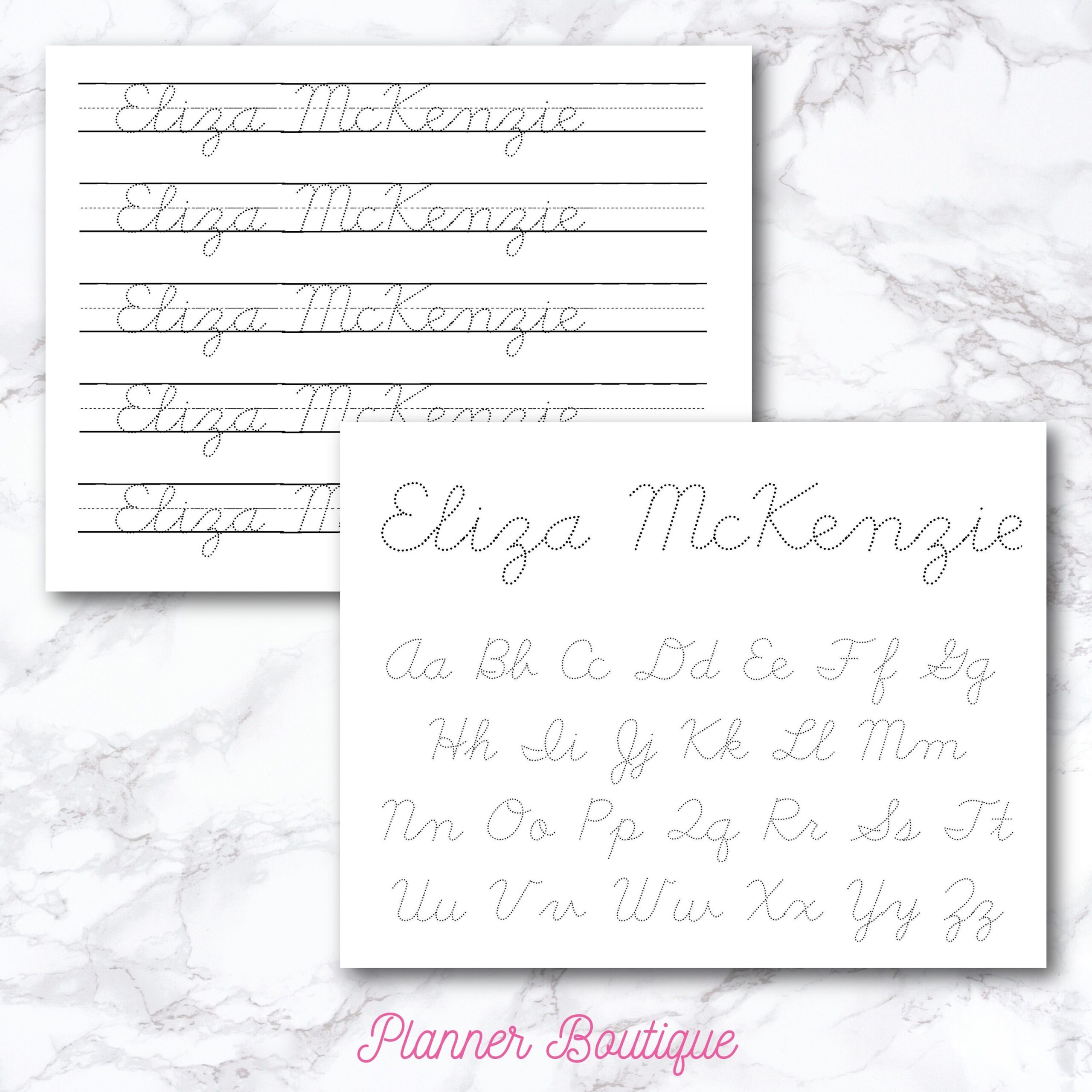 Personalized Cursive Name Tracing Worksheet Handwriting Practice printable Etsy