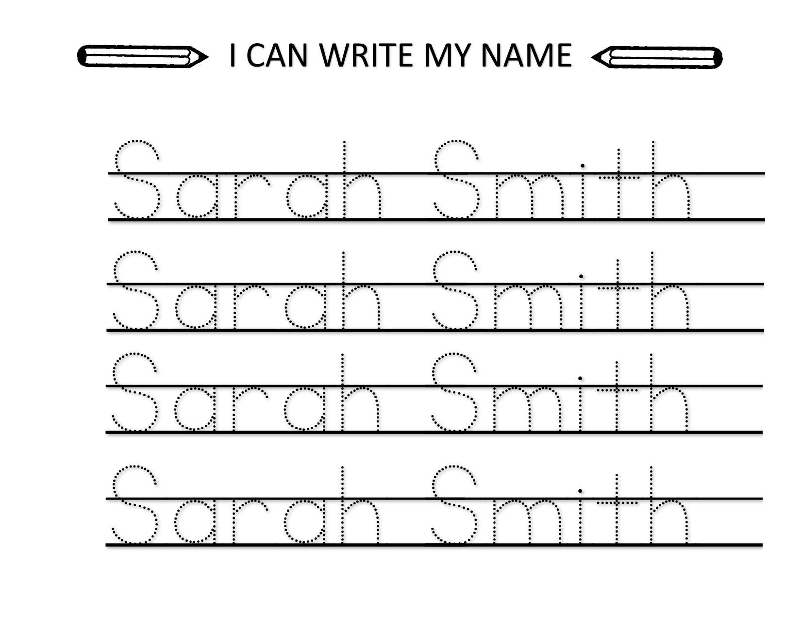 Personalized First And Last Name Tracing Worksheet Etsy