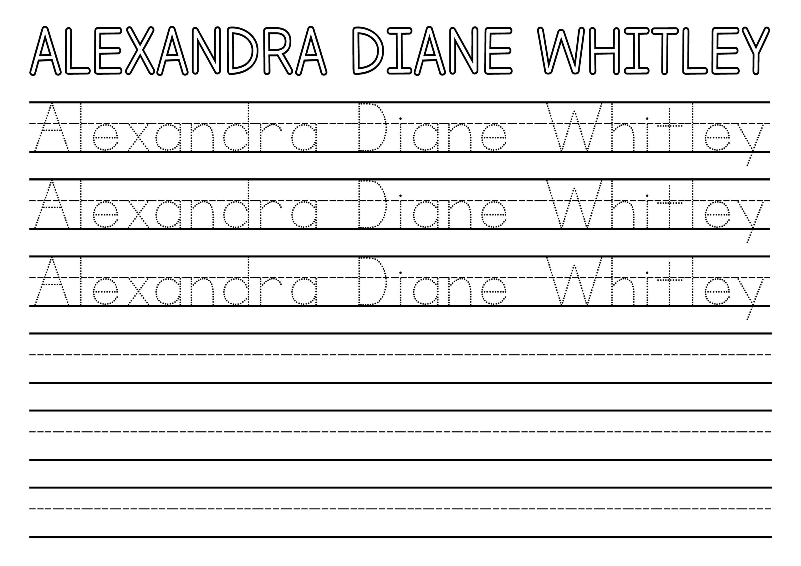 Personalized Name Tracing Worksheet Handwriting Practice digital Download Etsy