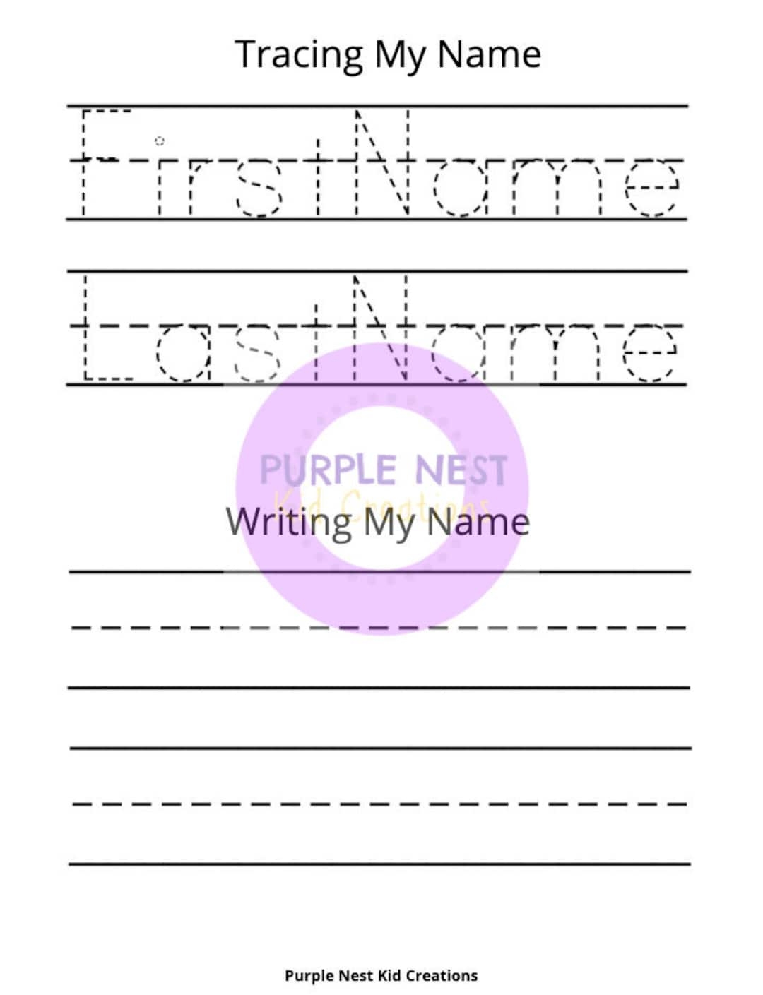 Personalized Name Tracing Worksheet Writing Practice digital Download Etsy
