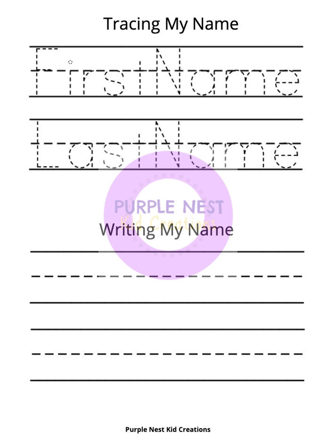 Personalized Name Tracing Worksheet Writing Practice digital Download Etsy