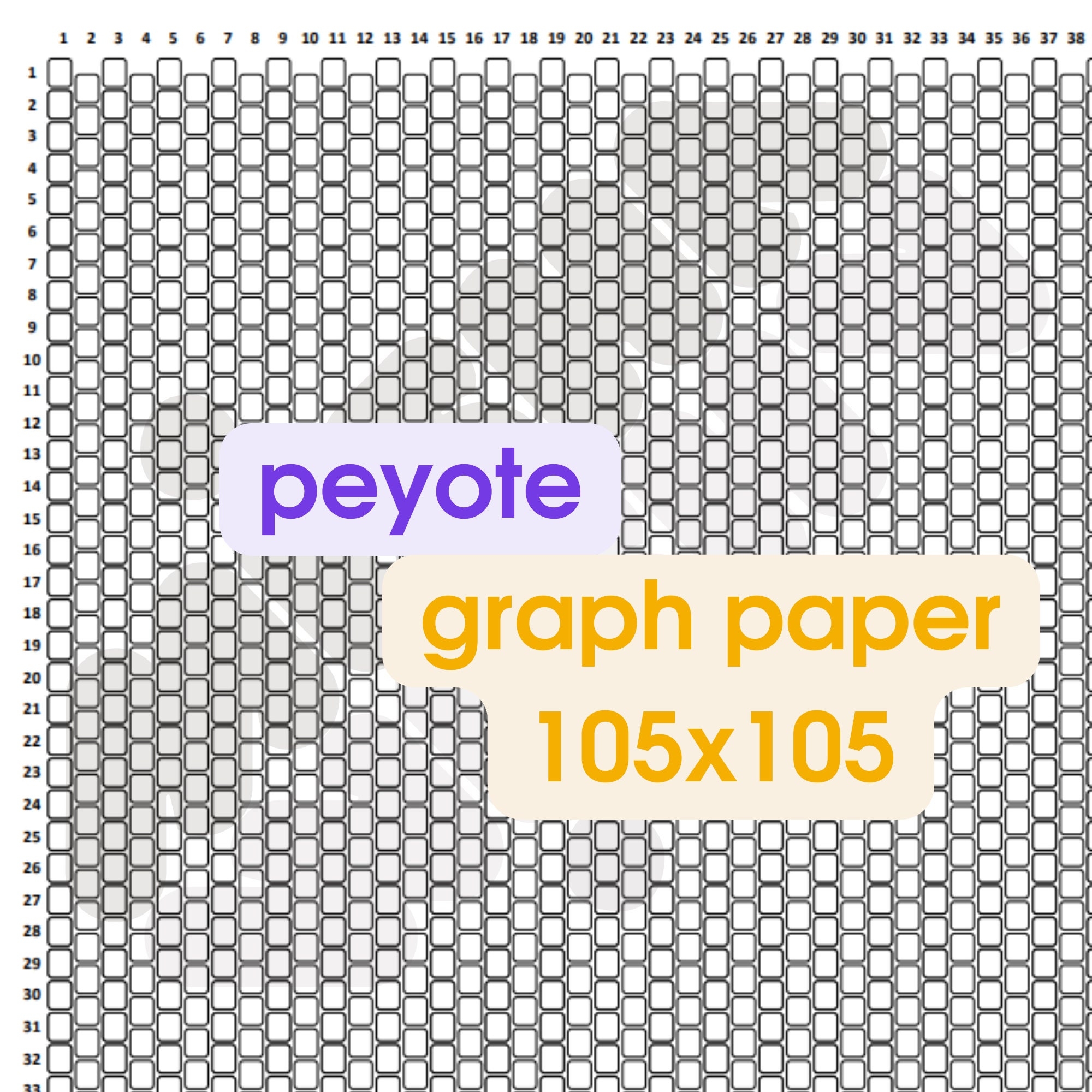 Peyote Graph Paper 105 Columns Etsy