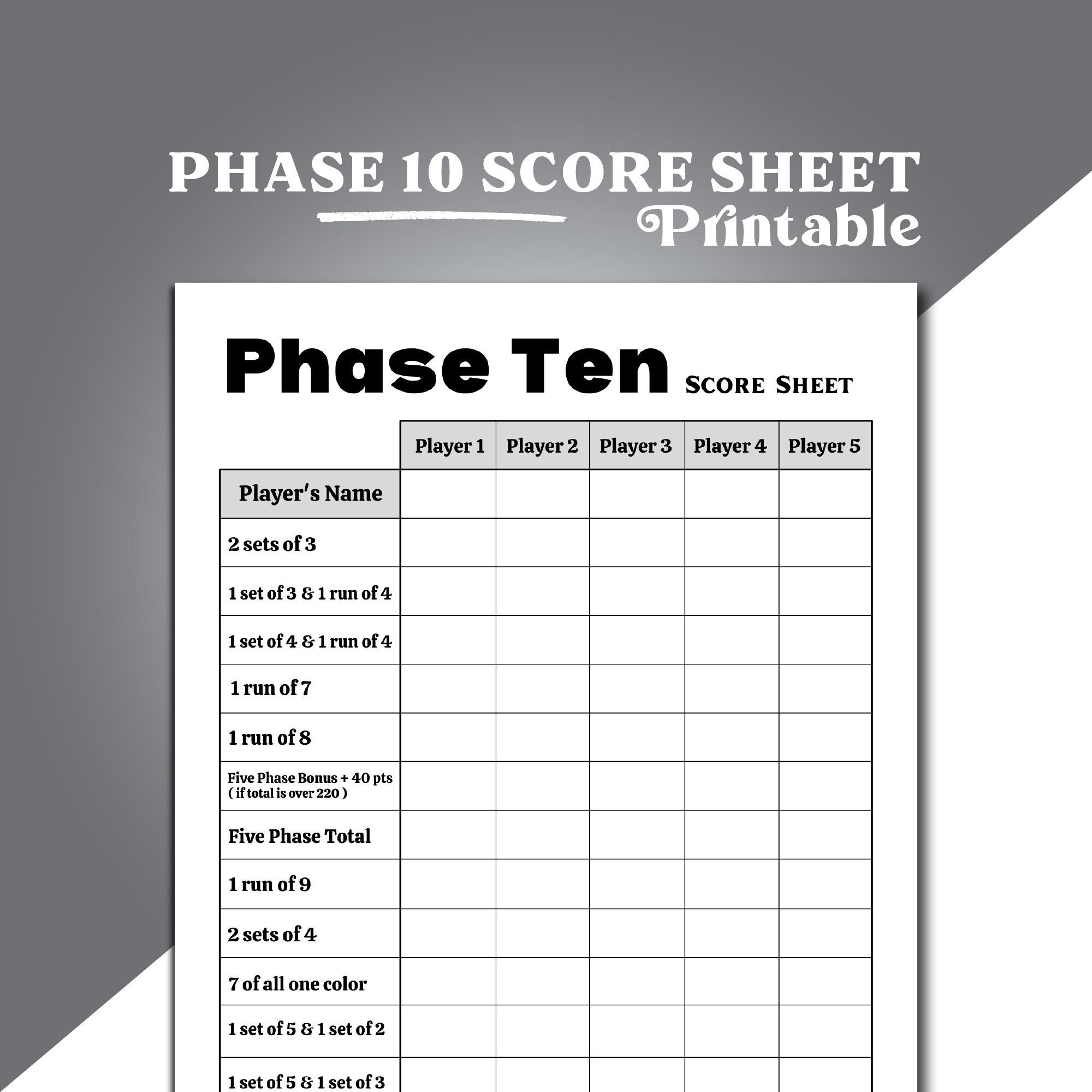 Phase 10 Score Board Phase 10 Card Game Score Sheet Phase 10 Score Sheet Phase 10 Score Phase 10 Game Phase 10 Score Board Phase 10 Card Game Score Sheet Phase 10 Score Sheet Phase 10 Score Phase 10 Game
