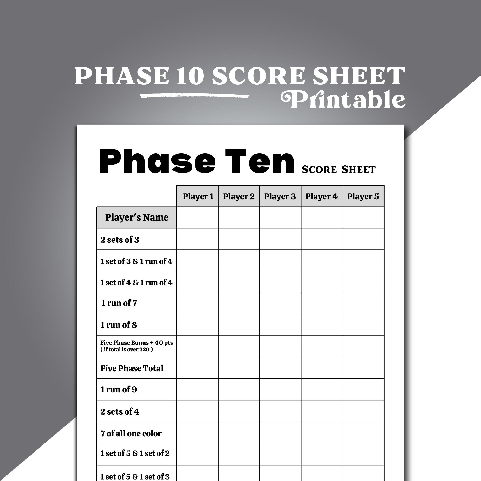Phase 10 Score Board Phase 10 Card Game Score Sheet Phase 10 Score Sheet Phase 10 Score Phase 10 Game Phase 10 Score Board Phase 10 Card Game Score Sheet Phase 10 Score Sheet Phase 10 Score Phase 10 Game