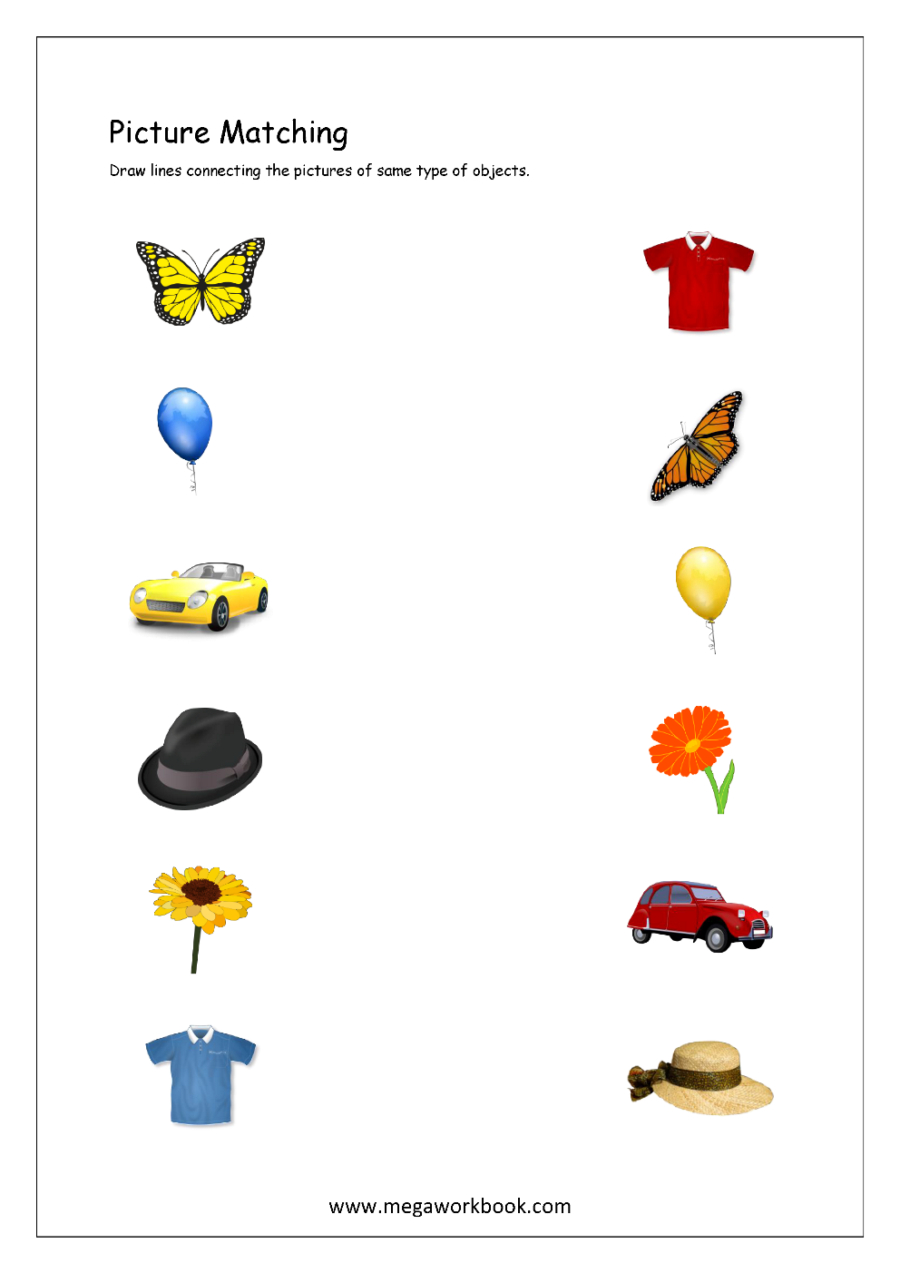 Picture Matching Worksheets For Preschool Free Logical Thinking Printables For Kids MegaWorkbook