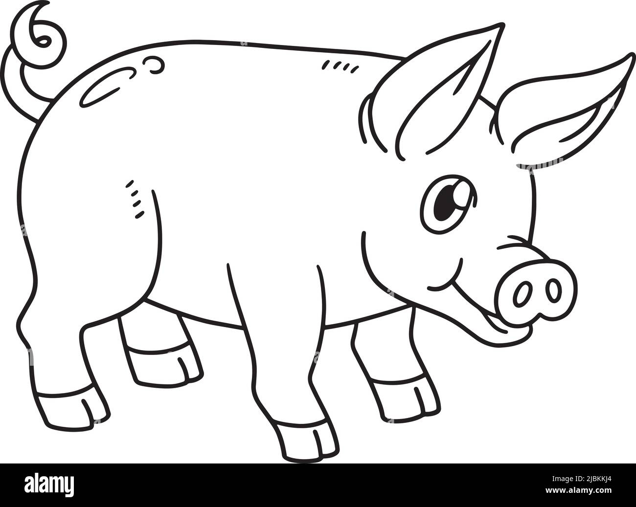 Pig Coloring Page Isolated For Kids Stock Vector Image Art Alamy