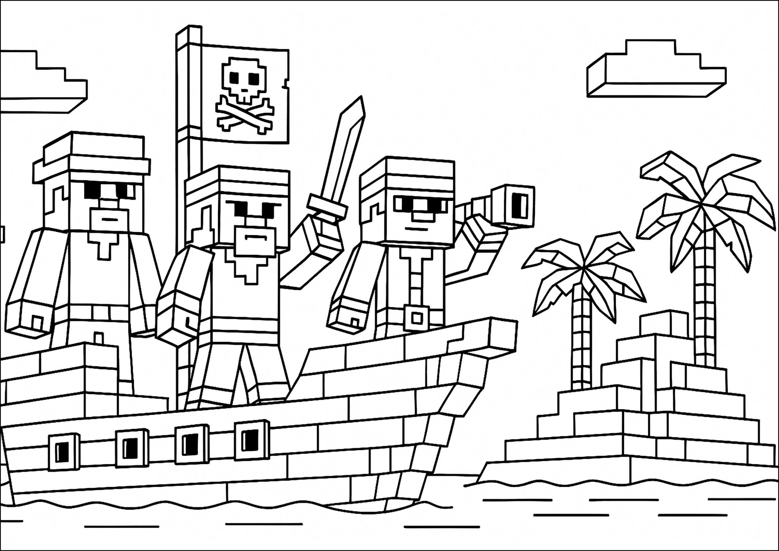 minecraft free coloring sheets
