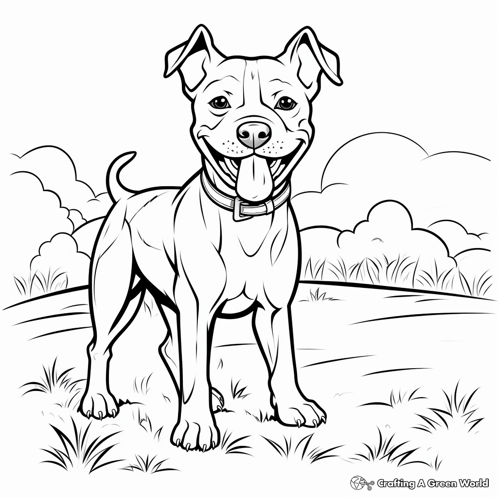 pitbull dog coloring pages