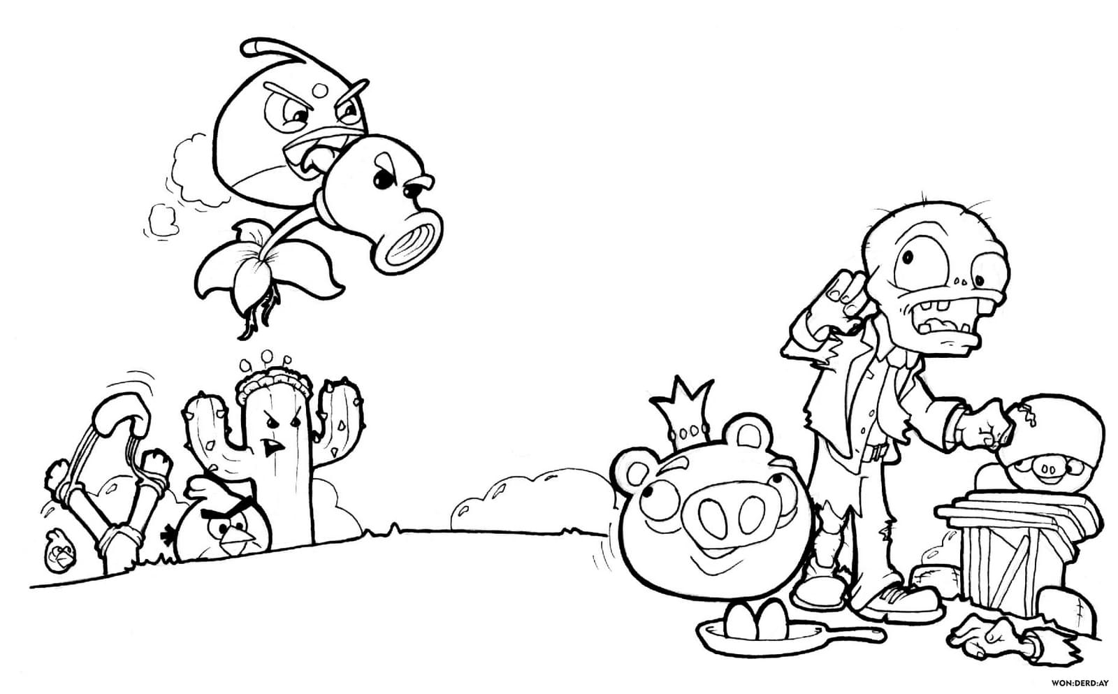 colouring pages plants vs zombies