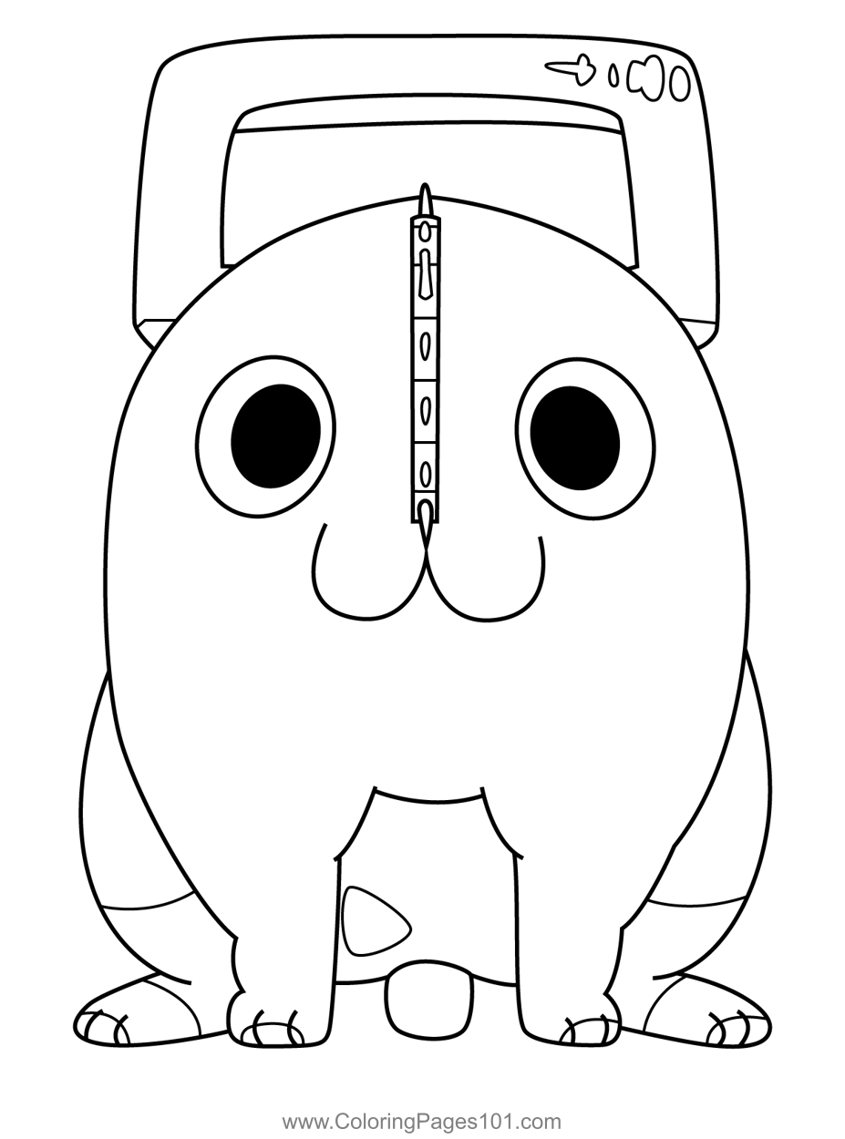 Pochita Chainsaw Man Coloring Page Pochita Chainsaw Man Coloring Page