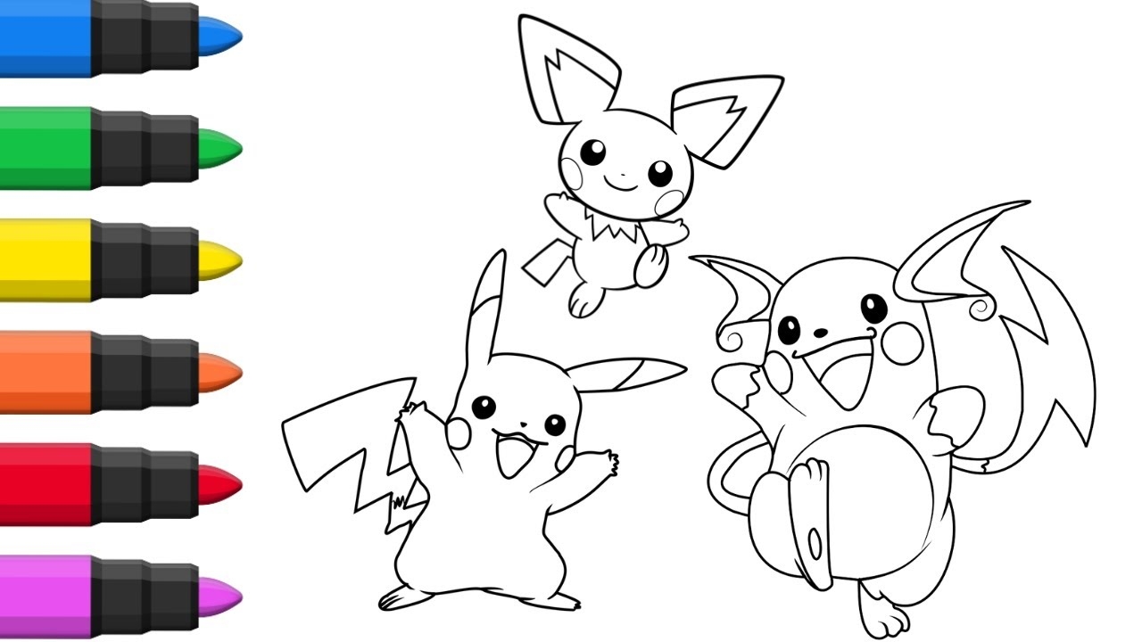 Pok mon Pichu Pikachu Raichu Evolution Coloring Pages I Fun And Relaxing Pokemon Coloring Pages YouTube Pok mon Pichu Pikachu Raichu Evolution Coloring Pages I Fun And Relaxing Pokemon Coloring Pages YouTube